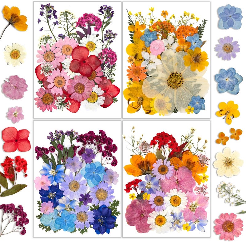 Resiners Dried Flowers, 100Pcs Pressed Flowers for Craft Real Natural Dried Flowers Dry Leaves Kit for DIY Making Crafts Resin Soap Candle Scrapbook Supplies Card Making Jewelry - Image 1